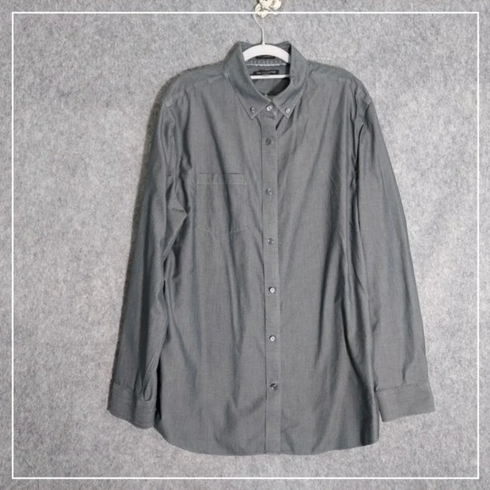 Banana Republic Men Shirt XL Gray Camden Non Iron‎ Long Sleeve Button Casual